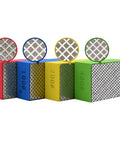 Diamond Hand Polishing Pads Set For Ceramic Tile And Glass 60 120 200 400 Grit with close-up of abrasive surfaces
