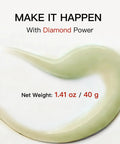Achieve stunning mirror finishes on marble, glass, metal, jewelry, resin and more with this high density diamond polishing paste, 30% real diamond powder and 3,000 grit for fast scratch removal and flawless shine in hand or machine use. "Make it Happen with Diamond Power" text and 1.41 oz net weight shown.