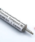 Syringe of oil based diamond polishing paste with 50,000 grit and 25 percent diamond powder for mirror finish