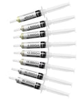 Eight-pack diamond polishing paste kit delivers fast, mirror finishes with 30% diamond concentration across eight grits from 80,000 to 450 in easy 5 g syringes, ideal for glass, metal, jewelry, watches, knives, resin and stone repairs