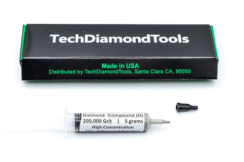 Achieve ultra high gloss on marble glass metal jewelry resin and stone with USA made diamond polishing paste, 50 percent diamond