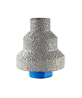 Front view of Versatile Diamond Step Chamfer Drill Bit Set, diamond brazed, with multi-layer tapered reamer, shown in single bit form.