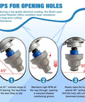 Tips for using Versatile Diamond Step Chamfer Drill Bit Set Diamond Brazed With Multi Layer Tapered Reamer 20mm 35mm 50mm