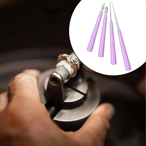 Diamond Tipped Bead Reamer Set For Jewelry Making 4 Piece Bead Hole Enlarger And Burr Remover Kit for crafting projects close-up