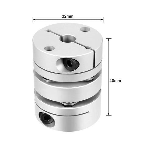Pro Grade Clamp Shaft Diaphragm Coupler 10mm To 14mm For Servo And Stepper Motors With 32mm Diameter And 40mm Length