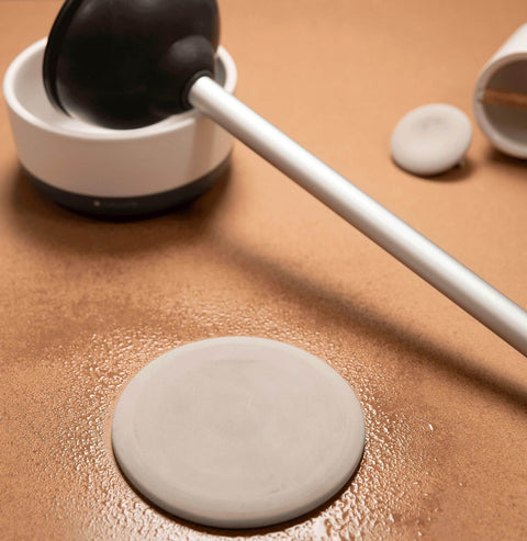 Absorbent Dry Earth Disk Refill for Toilet Brush Holder With Diatomaceous Earth Delivers Instant Dry And Odor Mildew Prevention