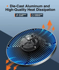 Close-up of Crazy Bright 250W UFO LED High Bay Light 35000LM 5000K Eight Pack with die-cast aluminum heat dissipation design.