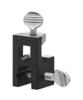 Square Boss Head Clamp Made From Die Cast Alloy For 16mm Rods And Flat Materials, showing metal clamping screws, front view.