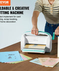 Person using All In One Die Cutting And Embossing Machine For Scrapbooking And Card Making 9 Inch A4 Opening Manual Starter Kit By VEVOR