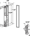 Diagram of Diecast Black Finish Flush Sliding Patio Door Handle With Wood Pull For Croft Doors And Other Manufacturers