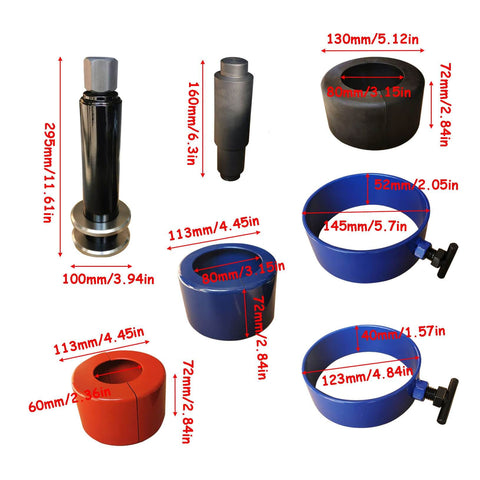 Components of Beefy Heavy Duty Differential Carrier Bearing Puller Kit For Dana 30 44 50 60 And 8 To 9.5 Inch Axles