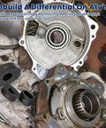 Differential repair with 52 In 1 Bushing Driver Set And Bearing Press Tool Kit parts for ATV differential assembly.