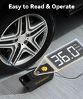 150 PSI Tire Inflator Portable Air Compressor, 12V DC Auto Shutoff Air Pump with Digital Pressure Gauge inflated tire
