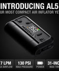 Air AL5 Cordless Tire Inflator With 5A Battery Power, Portable Digital Gauge, compact design, front view