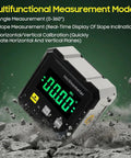 Angle Finder Inclinometer Protractor Tool With 4x90 Degree Range High Accuracy Large LED Display Magnetic Base USB Rechargeable