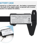 Back view of Digital Caliper 0 To 6 Inches Electronic Measuring Tool With Large LCD Screen Auto Off Inch And Millimeter Conversion