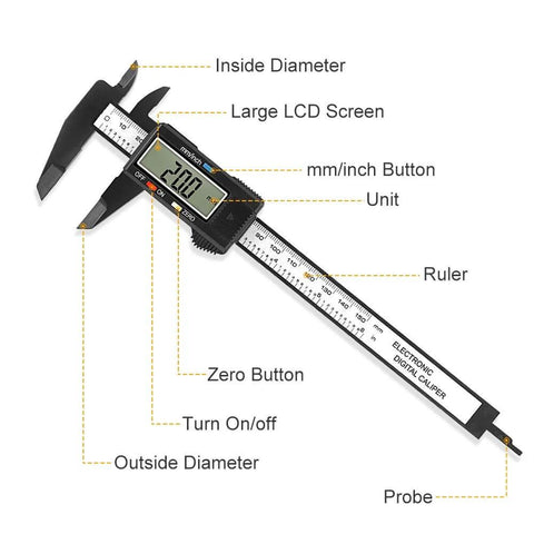Digital Caliper, Sangabery 0-6 inches Caliper with Large LCD Screen, Auto - Off Feature, Inch and Millimeter Conversion Measuring Tool