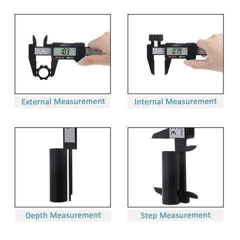 Different views of Digital Caliper 0 To 6 Inches Electronic Measuring Tool With Large LCD Screen Auto Off Inch And Millimeter Conversion