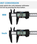 Digital Caliper 0 To 6 Inches Electronic Measuring Tool With Large LCD Screen showcasing millimeter and inch conversion.