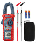 Digital Clamp Meter Multimeter 2000 Counts Amp Voltage Tester Auto-ranging with AC/DC Voltage, probes, case, and batteries