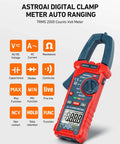 Digital Clamp Meter Multimeter 2000 Counts Amp Voltage Tester Auto-ranging with AC/DC Voltage, Resistance, Capacitance, NCV, Blue