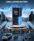 L7 Portable Tire Inflator And Cordless Mini Air Compressor With Digital Dual Value Display, 150 PSI Car Tire Pump with battery