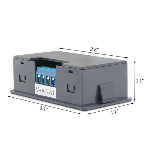 Side view of Digital Delay Relay Module For Go To Timing Control 6 To 30V DC 0.01 Seconds To 9999 Minutes 50mA High Or Low Trigger.