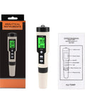 Digital Hydrogen Meter Water Quality Tester With ATC And Data Hold Function pen type with LCD display and manual