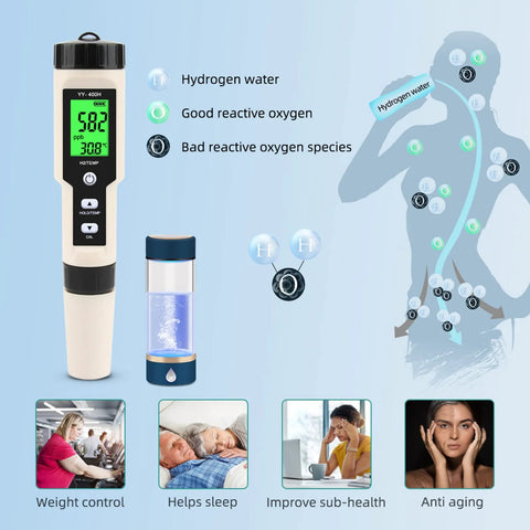 Digital Hydrogen Meter Water Quality Tester With ATC And Data Hold Function Pen Type Meter With LCD Display for diverse uses