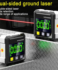 Dual-sided ground laser Angle Finder Inclinometer Protractor Tool With 4x90 Degree Range High Accuracy LED Display.
