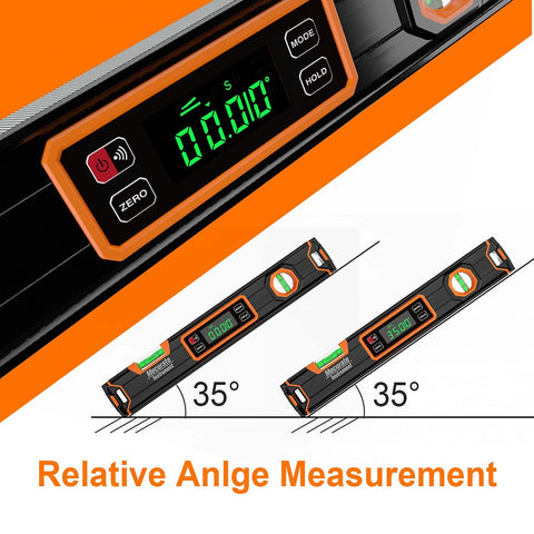 Digital Level 15.7 Inch With LCD Display And Magnetic Base 360 Degree Torpedo Level For Precise Vertical And Horizontal Layout