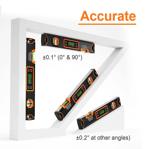 Digital Level 15.7 Inch With LCD Display And Magnetic Base 360 Degree Torpedo Level For Precise Vertical And Horizontal Layout
