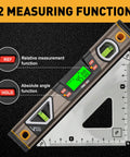 Digital Level With 11.5 Inch LCD Display And 360 Degree Inclinometer For Vertical And Horizontal Angles showing 45 degrees