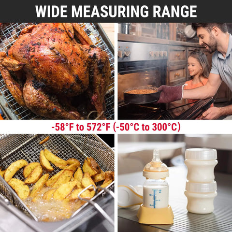 Digital Meat Thermometer for Cooking, Instant Read Thermometer with Backlight used for grilling, baking, frying, and milk temperature check