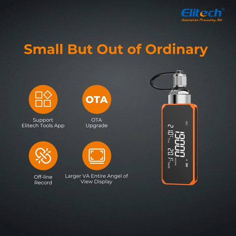 Elitech SVP 12 Pro Grade 12 CFM HVAC Vacuum Pump with External Micron Gauge, VA Display, OTA Upgrade, and App Support