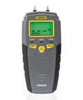 Front view of Digital Moisture Meter, Water Leak Detector, Moisture Tester, Pin Type, Backlit LCD Display, gray design