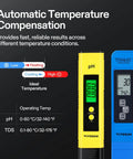 Digital pH and TDS Meter Kits, 0.01pH High Accuracy featuring automatic temperature compensation for hydroponics, pool, aquarium, UL certified.