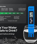 Digital pH and TDS Meter Kits, 0.01pH High Accuracy Pen Type in glass of water