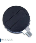 Back view of digital pressure gauge with LCD display for industrial use user friendly easy readout battery powered by 9V battery included.