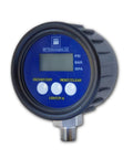 Digital Pressure Gauge With LCD Display For Industrial Use User Friendly Easy Readout Battery Powered By 9V Battery Included 1 Percent Accuracy 300 Psig Maximum Operating Pressure One Quarter Twenty Eighteen NPT Male Connector Auto Battery Saver Durable shown.