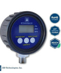 Front view of MG1 9V Series Digital Pressure Gauge With LCD Display 1000 Psi Operating Pressure Battery Powered 9V 1 Percent Accuracy