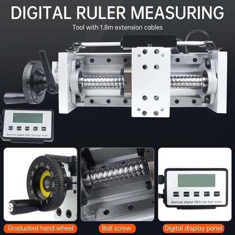 Digital ruler measuring tool with linear stage actuator mbx80 type munual linear slide table, black digital scale, 1605 ballscrew.