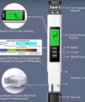 4 in 1 Tds Meter Digital Water Tester with LCD display, replaceable batteries, and titanium alloy probe for TDS, EC, Temp measurement