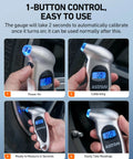 Digital Tire Pressure Gauge 0 To 150 PSI With Backlit LCD And Presta Valve Adaptor Included, four view montage of usage