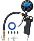 Digital Tire Pressure Gauge With Inflator 3 to 250 PSI Air Chuck And Quick Connect Coupler Heavy Duty Compressor Accessories with display.