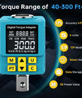 Heavy-duty Digital Torque Adapter, (±1% Accuracy, 40-300Ft-lb), 1/2" Digital Torque Wrench Adapter for Auto with display showing settings