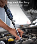 Using digital torque screwdriver, 2.66-53.1 in-lbs/0.3-6 Nm, 1/4'' drive inch pound, in car maintenance with LED and buzzer.