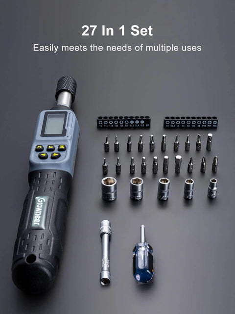 Digital Torque Screwdriver, 2.66-53.1 In-lbs/0.3-6 Nm, 1/4'' Drive Inch Pound Torque Screwdriver Electrician with bit set