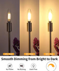 Dimmable LED E12 Candelabra Bulbs For Chandeliers That Replaces 60W Incandescent, showing dimming effect from 10% to 100%, 2700K soft white