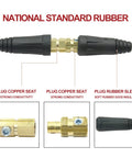 Heavy Duty DINSE Style Welding Cable Quick Connectors Pair for 200 Amp to 300 Amp Compatible with AWG 4 to 1 Wires shown assembled